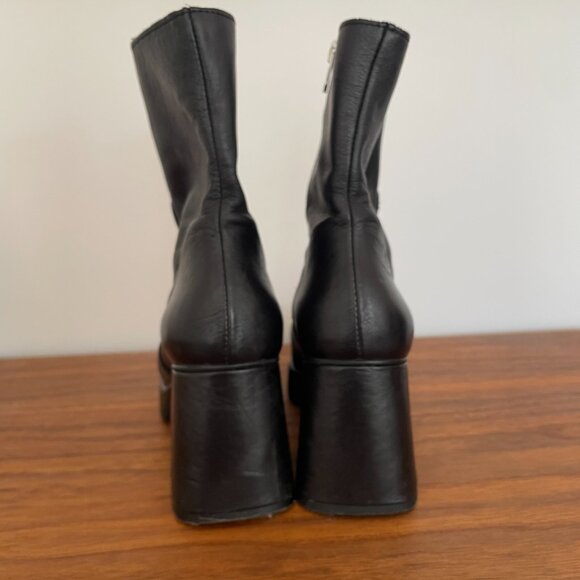 L'Intervalle Rivington Black Leather Platform Boots 37 - Picture 3 of 5